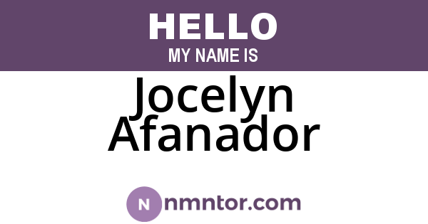 Jocelyn Afanador