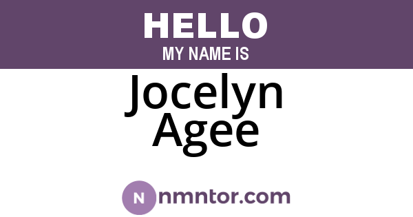 Jocelyn Agee