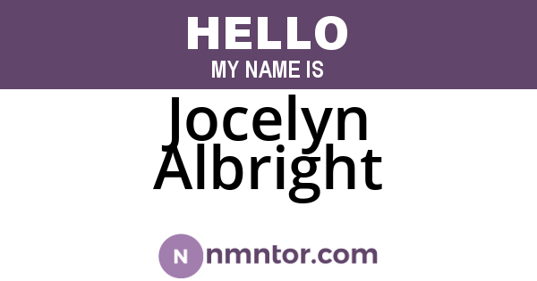 Jocelyn Albright