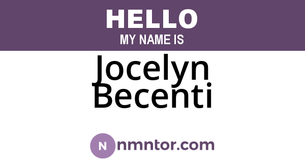 Jocelyn Becenti