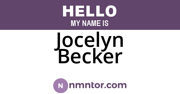 Jocelyn Becker