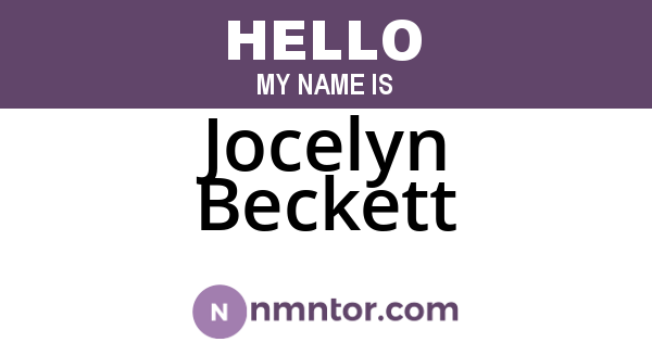 Jocelyn Beckett