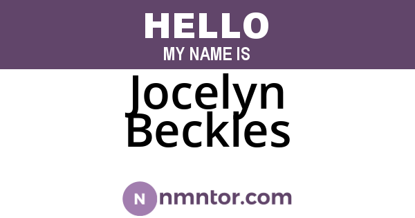 Jocelyn Beckles
