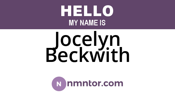 Jocelyn Beckwith