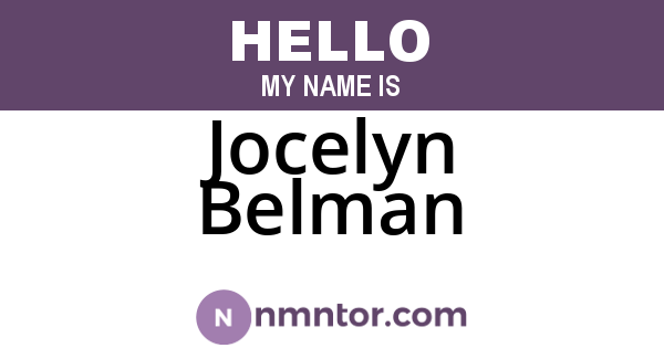 Jocelyn Belman