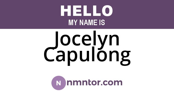 Jocelyn Capulong