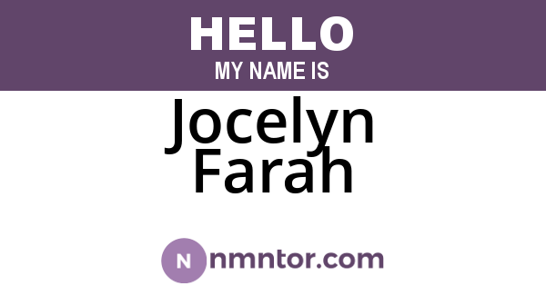 Jocelyn Farah