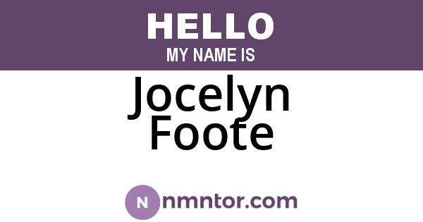 Jocelyn Foote