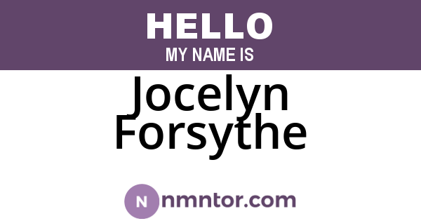Jocelyn Forsythe