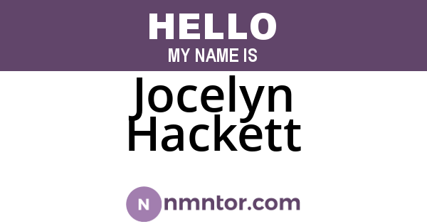 Jocelyn Hackett