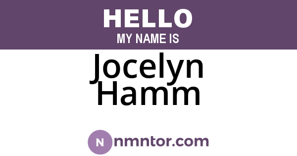 Jocelyn Hamm