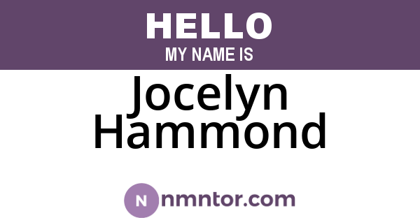 Jocelyn Hammond