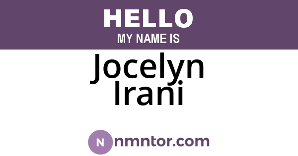 Jocelyn Irani