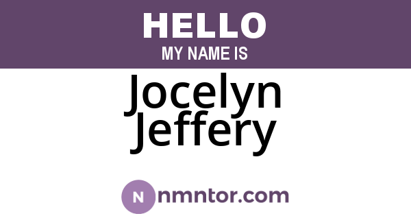 Jocelyn Jeffery