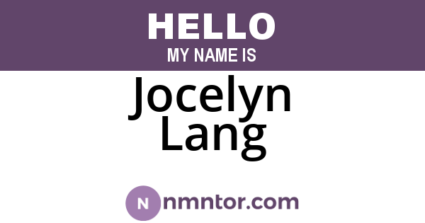 Jocelyn Lang