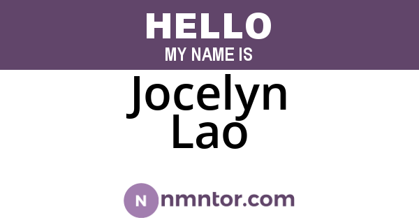 Jocelyn Lao