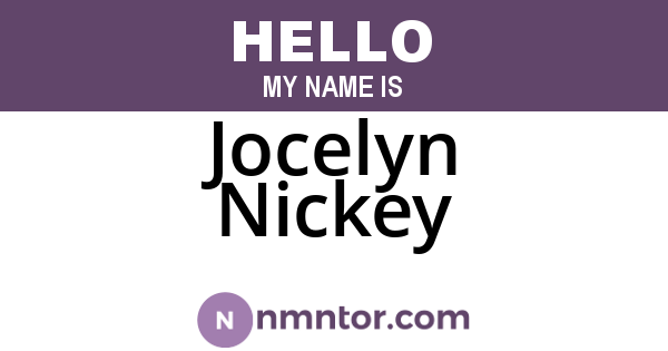 Jocelyn Nickey
