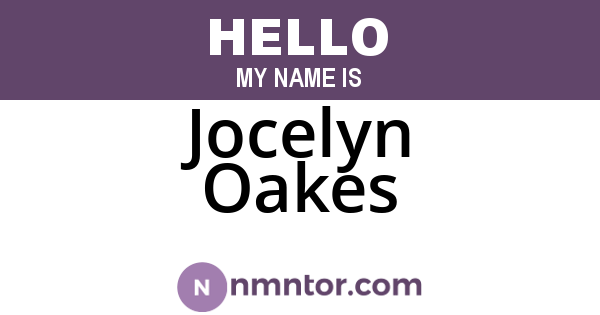 Jocelyn Oakes
