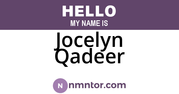 Jocelyn Qadeer