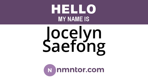 Jocelyn Saefong