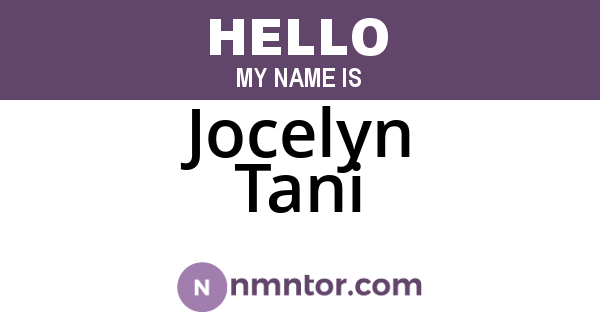 Jocelyn Tani