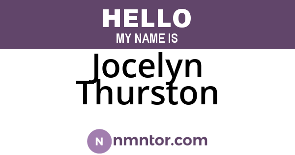 Jocelyn Thurston