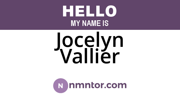 Jocelyn Vallier
