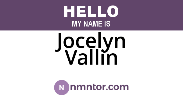 Jocelyn Vallin