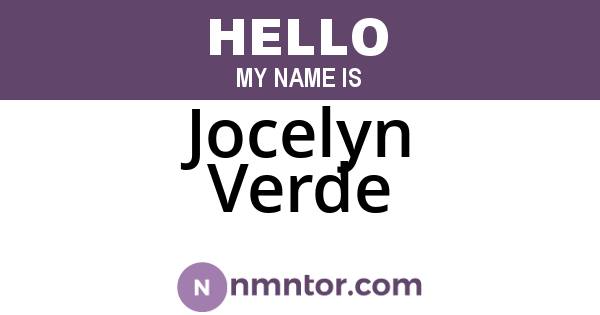 Jocelyn Verde