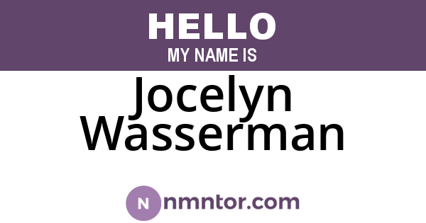 Jocelyn Wasserman