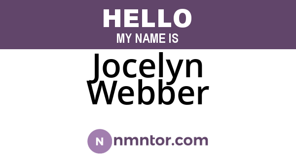 Jocelyn Webber