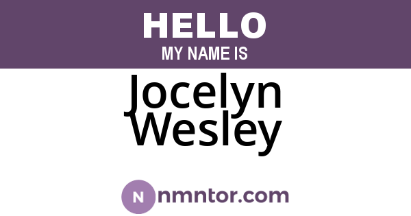 Jocelyn Wesley