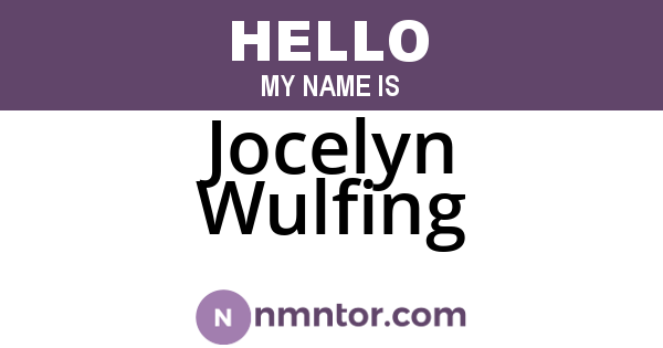Jocelyn Wulfing