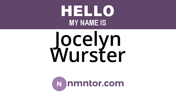 Jocelyn Wurster