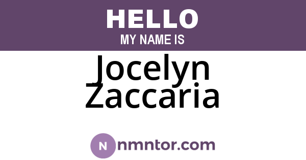 Jocelyn Zaccaria