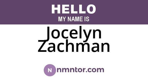 Jocelyn Zachman