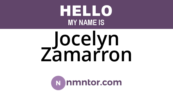 Jocelyn Zamarron