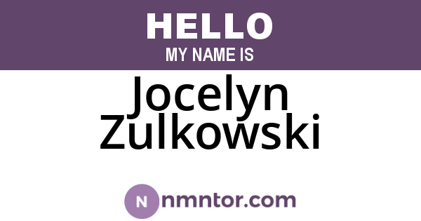 Jocelyn Zulkowski