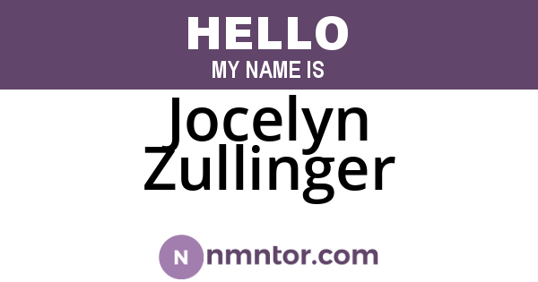 Jocelyn Zullinger