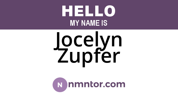Jocelyn Zupfer