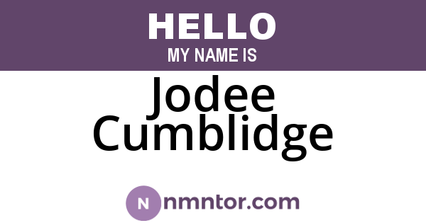 Jodee Cumblidge
