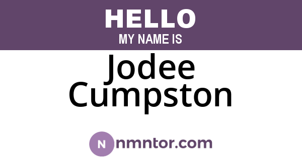 Jodee Cumpston