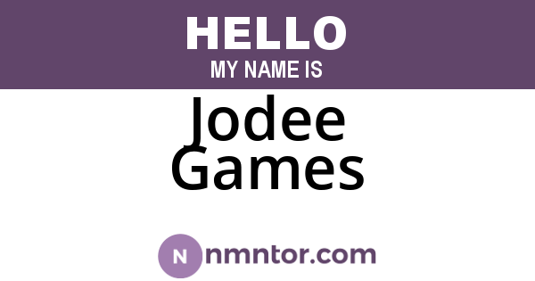 Jodee Games