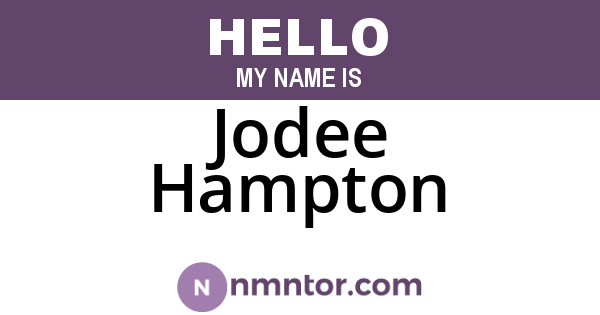 Jodee Hampton