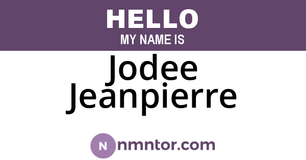 Jodee Jeanpierre