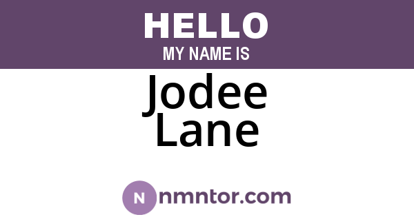 Jodee Lane