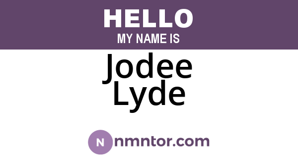 Jodee Lyde