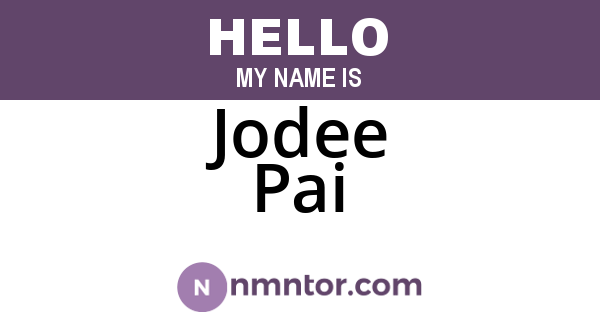 Jodee Pai