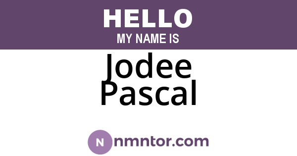 Jodee Pascal