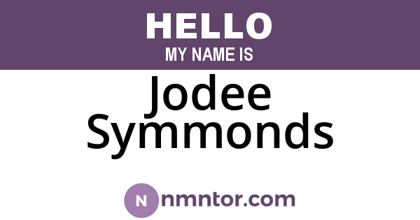 Jodee Symmonds